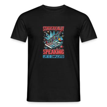Statistiquement parlant, Data Scientist, Statisticien - T-shirt homme - noir - Devant - AI Model Male 178 light (178cm)