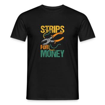 Strips for money Electrician - Men's T-Shirt - black - Front - AI Model Male 178 light (178cm)