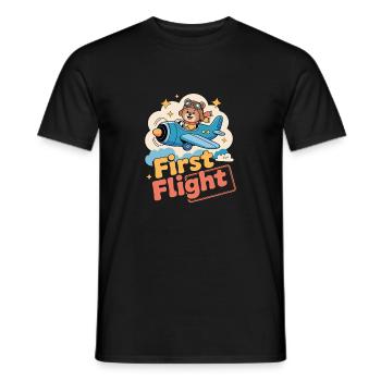 First time flying Travel Memory Sky - Men's T-Shirt - black - Front - AI Model Male 178 light (178cm)