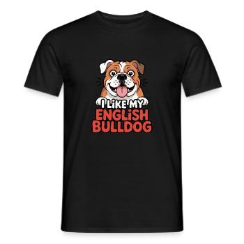 I like my English Bulldog Hundeliebe - Männer T-Shirt - Schwarz - Vorne - AI Model Male 178 light (178cm)