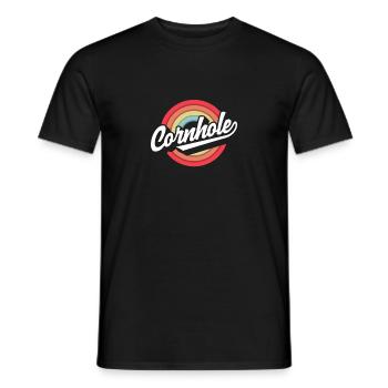 Cornhole Player Retro Circle Design - Men's T-Shirt - black - Front - AI Model Male 178 light (178cm)