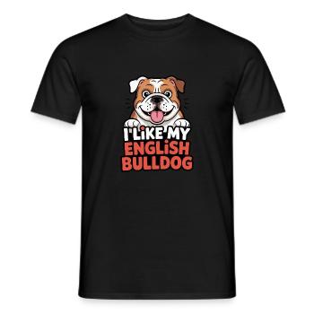 I like my English Bulldog Hundeliebe - Männer T-Shirt - Schwarz - Vorne - AI Model Male 178 light (178cm)