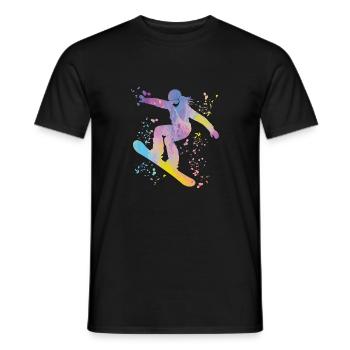 Snowboarder Snowboarding Snowboard - Men's T-Shirt - black - Front - AI Model Male 178 light (178cm)