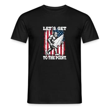 Funny Bigfoot Arrowheads US Flag - Men's T-Shirt - black - Front - AI Model Male 178 light (178cm)