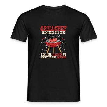 Grillchef Bezwinger Der Glut Herr Der Flammen - Männer T-Shirt - Schwarz - Vorne - AI Model Male 178 light (178cm)