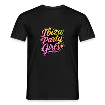 Ibiza Party Girls Colorful - Men's T-Shirt - black - Front - AI Model Male 178 light (178cm)