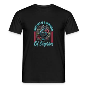 Music Teacher Every Day Is A Symphony Music Lover - Men's T-Shirt - black - Front - AI Model Male 178 light (178cm)