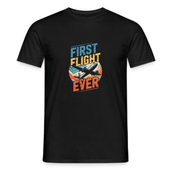 First time flying Travel Memory Sky - Men's T-Shirt - black - Front - AI Model Male 178 light (178cm)