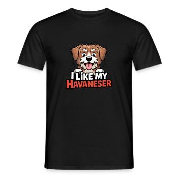 J’aime mon amour de chien bichon havanais - T-shirt homme - noir - Devant - AI Model Male 178 light (178cm)