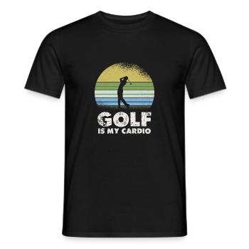 Le golf est mon cardio rétro design - T-shirt homme - noir - Devant - AI Model Male 178 light (178cm)