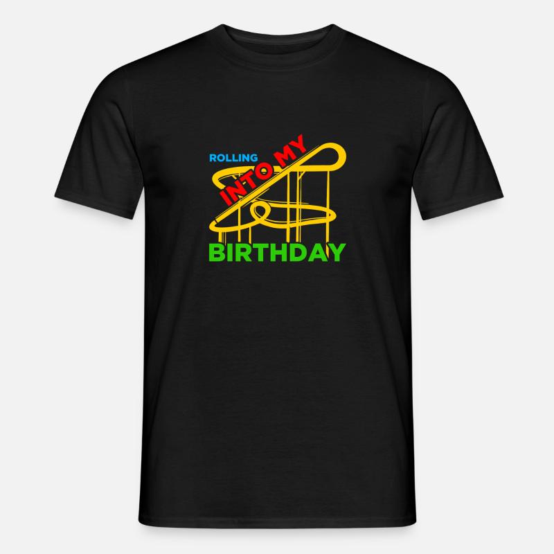 Rolling into Freizeitpark Rollercoaster Achterbahn - Männer T-Shirt - Schwarz