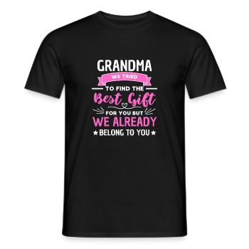 Funny Granny Saying Grandmother Design - Men's T-Shirt - black - Front - AI Model Male 178 light (178cm)