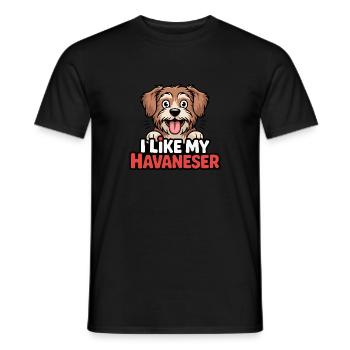 J’aime mon amour de chien bichon havanais - T-shirt homme - noir - Devant - AI Model Male 178 light (178cm)