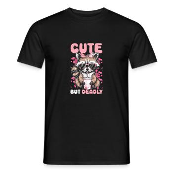 Drôle mignon raton laveur sauvage Mème - T-shirt homme - noir - Devant - AI Model Male 178 light (178cm)