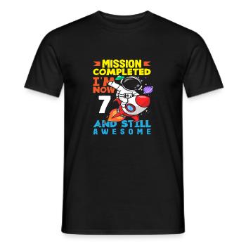 Mission accomplie J’ai maintenant 7 ans et je suis toujours - T-shirt homme - noir - Devant - AI Model Male 178 light (178cm)