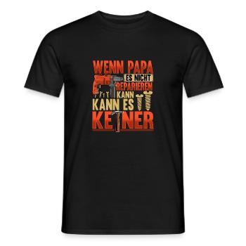 Wenn Papa Es Nicht Reparieren Kann Heimwerker - Männer T-Shirt - Schwarz - Vorne - AI Model Male 178 light (178cm)