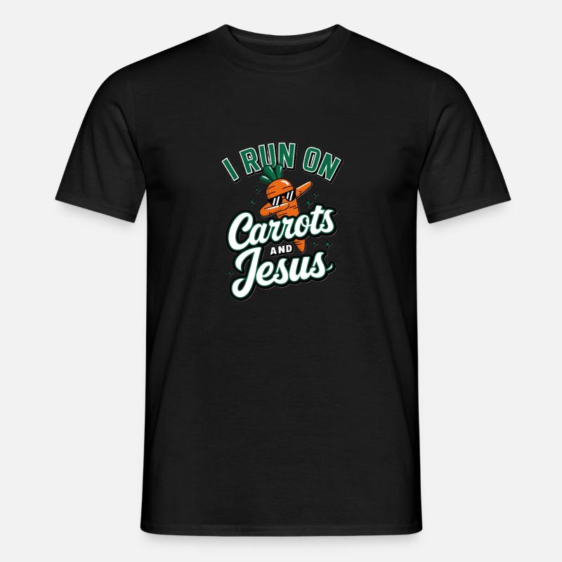 Möhre Jesus Glaube Christ Karotte - Männer T-Shirt - Schwarz