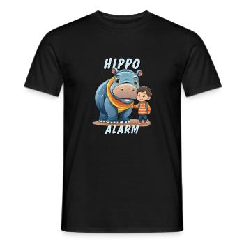 ALARME HIPPOPOTAME ENFANT - T-shirt homme - noir - Devant - AI Model Male 178 light (178cm)