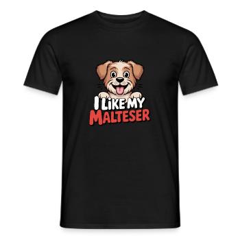 I like my Malteser Hundeliebe - Men's T-Shirt - black - Front - AI Model Male 178 light (178cm)