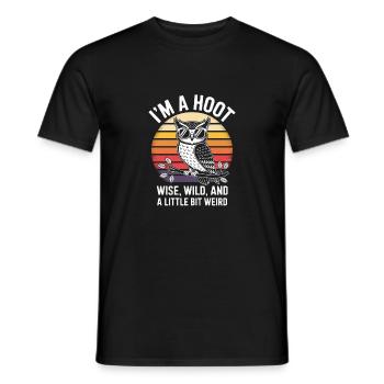 I ́M A Hoot Wise, Wild And Weird - Men's T-Shirt - black - Front - AI Model Male 178 light (178cm)