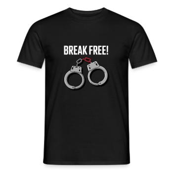 BREAK FREE - Men's T-Shirt - black - Front - AI Model Male 178 light (178cm)