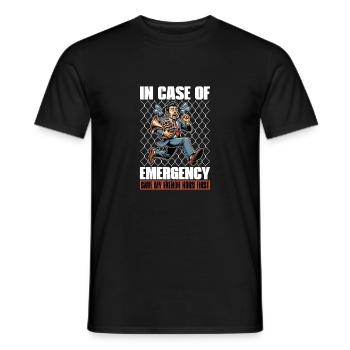 French Horn In Case Of Emergency Save Brass Band - Männer T-Shirt - Schwarz - Vorne - AI Model Male 178 light (178cm)