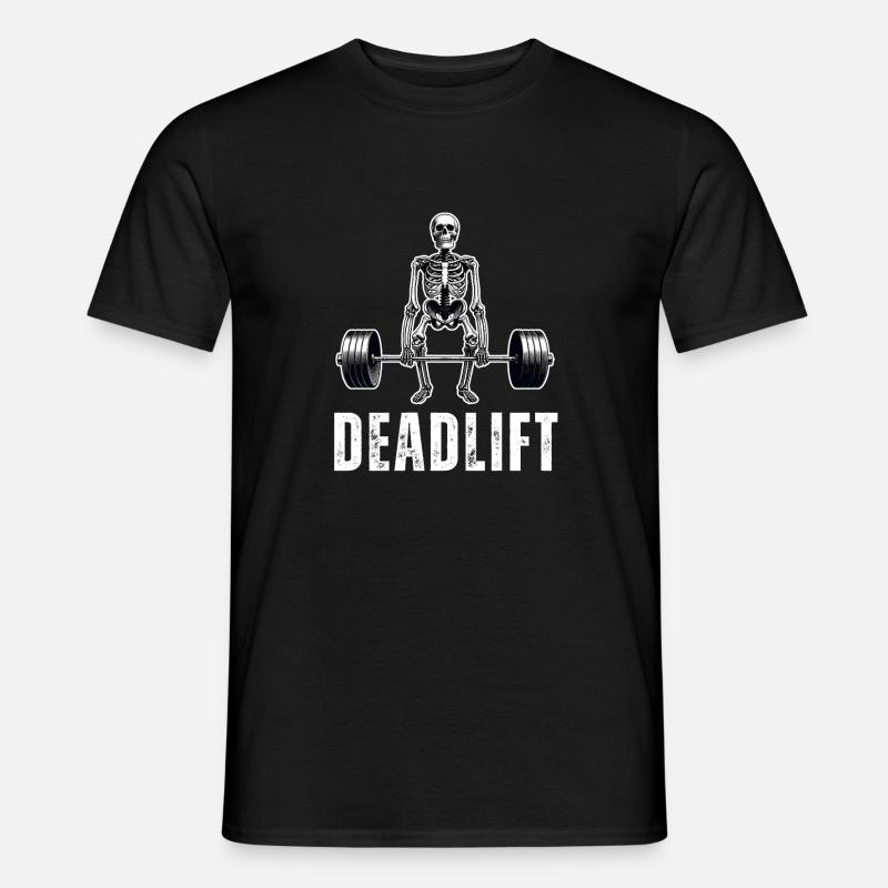 Kreuzheben Skeleton Gym Workout - Männer T-Shirt - Schwarz