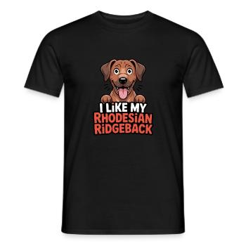 I like my Rhodesian Ridgeback Hundeliebe - Men's T-Shirt - black - Front - AI Model Male 178 light (178cm)