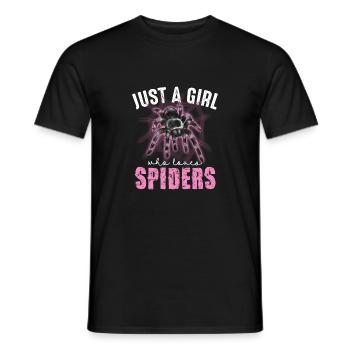 Just A Girl Who Loves Spiders Design - Männer T-Shirt - Schwarz - Vorne - AI Model Male 178 light (178cm)