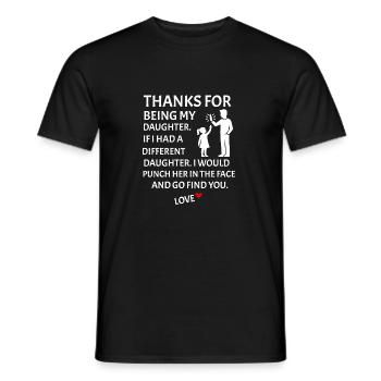 Merci d’être ma fille, père-fille - T-shirt homme - noir - Devant - AI Model Male 178 light (178cm)