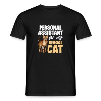 Persönlicher Assistent Für Meine Bengal Cat - Männer T-Shirt - Schwarz - Vorne - AI Model Male 178 light (178cm)