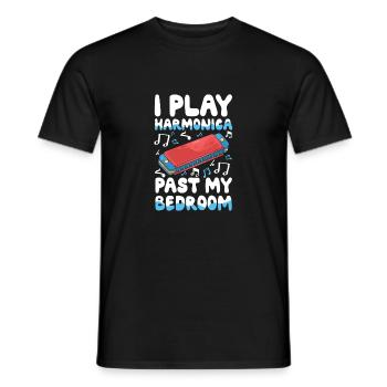 Ich Spiele Mundharmonika Jenseits Meines - Männer T-Shirt - Schwarz - Vorne - AI Model Male 178 light (178cm)