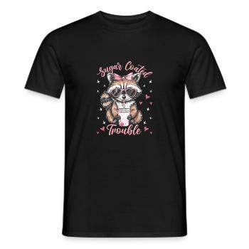 Drôle mignon raton laveur sauvage Mème - T-shirt homme - noir - Devant - AI Model Male 178 light (178cm)