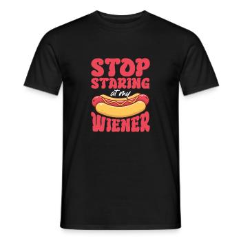 Arrêtez de regarder le design du hot-dog viennois - T-shirt homme - noir - Devant - AI Model Male 178 light (178cm)