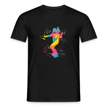 Snowboarder Snowboarding Snowboard - Men's T-Shirt - black - Front - AI Model Male 178 light (178cm)