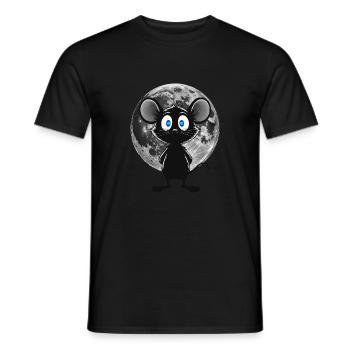 Souris de nuit au clair de lune – Douce et mystique - T-shirt homme - noir - Devant - AI Model Male 178 light (178cm)