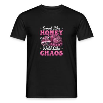 Drôle mignon raton laveur sauvage Mème - T-shirt homme - noir - Devant - AI Model Male 178 light (178cm)