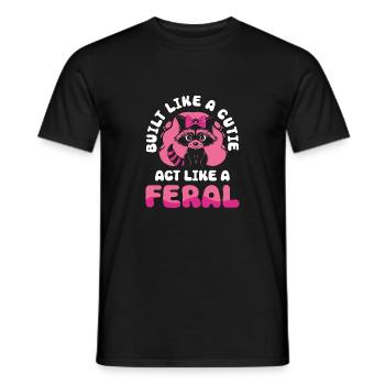 Drôle mignon raton laveur sauvage Mème - T-shirt homme - noir - Devant - AI Model Male 178 light (178cm)