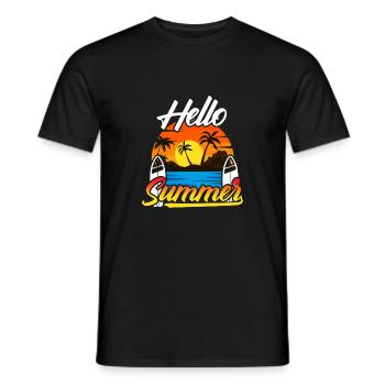 Hello Summer Sunset Design - Männer T-Shirt - Schwarz - Vorne - AI Model Male 178 light (178cm)