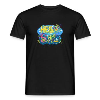 Hello Summer Fun Colorful Design - Männer T-Shirt - Schwarz - Vorne - AI Model Male 178 light (178cm)