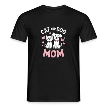 Cats Dogs Mom Animal Love Design - Men's T-Shirt - black - Front - AI Model Male 178 light (178cm)