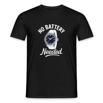 Montre-bracelet sans pile avec transmission automatique - T-shirt homme - noir - Devant - AI Model Male 178 light (178cm)