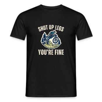 Halt die Klappe, Beine bist du in Ordnung, lustiges Geschenk, Mountainbike - Männer T-Shirt - Schwarz - Vorne - AI Model Male 178 light (178cm)