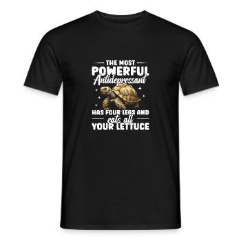 The strongest antdidepressant has four legs and - Men's T-Shirt - black - Front - AI Model Male 178 light (178cm)