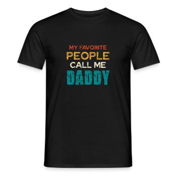 Mes proches m’appellent papa - T-shirt homme - noir - Devant - AI Model Male 178 light (178cm)