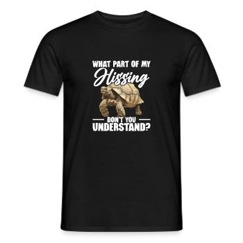 What part of my hissing hiss you understand - Men's T-Shirt - black - Front - AI Model Male 178 light (178cm)