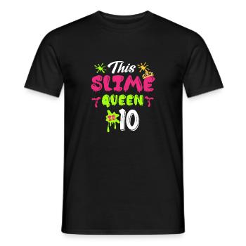Slime Queen 10th Birthday Design - Men's T-Shirt - black - Front - AI Model Male 178 light (178cm)