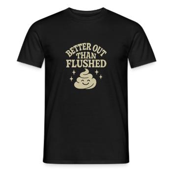 Composting Toilet Life Eco Humor Off Grid Bathroom - Men's T-Shirt - black - Front - AI Model Male 178 light (178cm)