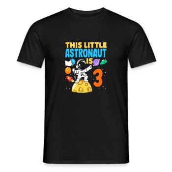 Little astronaut is 3 years old - Men's T-Shirt - black - Front - AI Model Male 178 light (178cm)