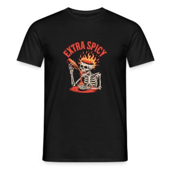 Poivron rouge Chili Amateur de nourriture épicée - T-shirt homme - noir - Devant - AI Model Male 178 light (178cm)